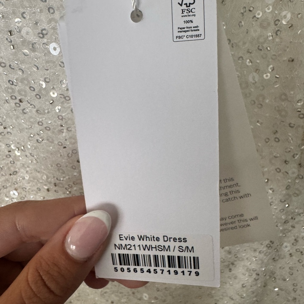 NADINE MERABI White Sequin Gown